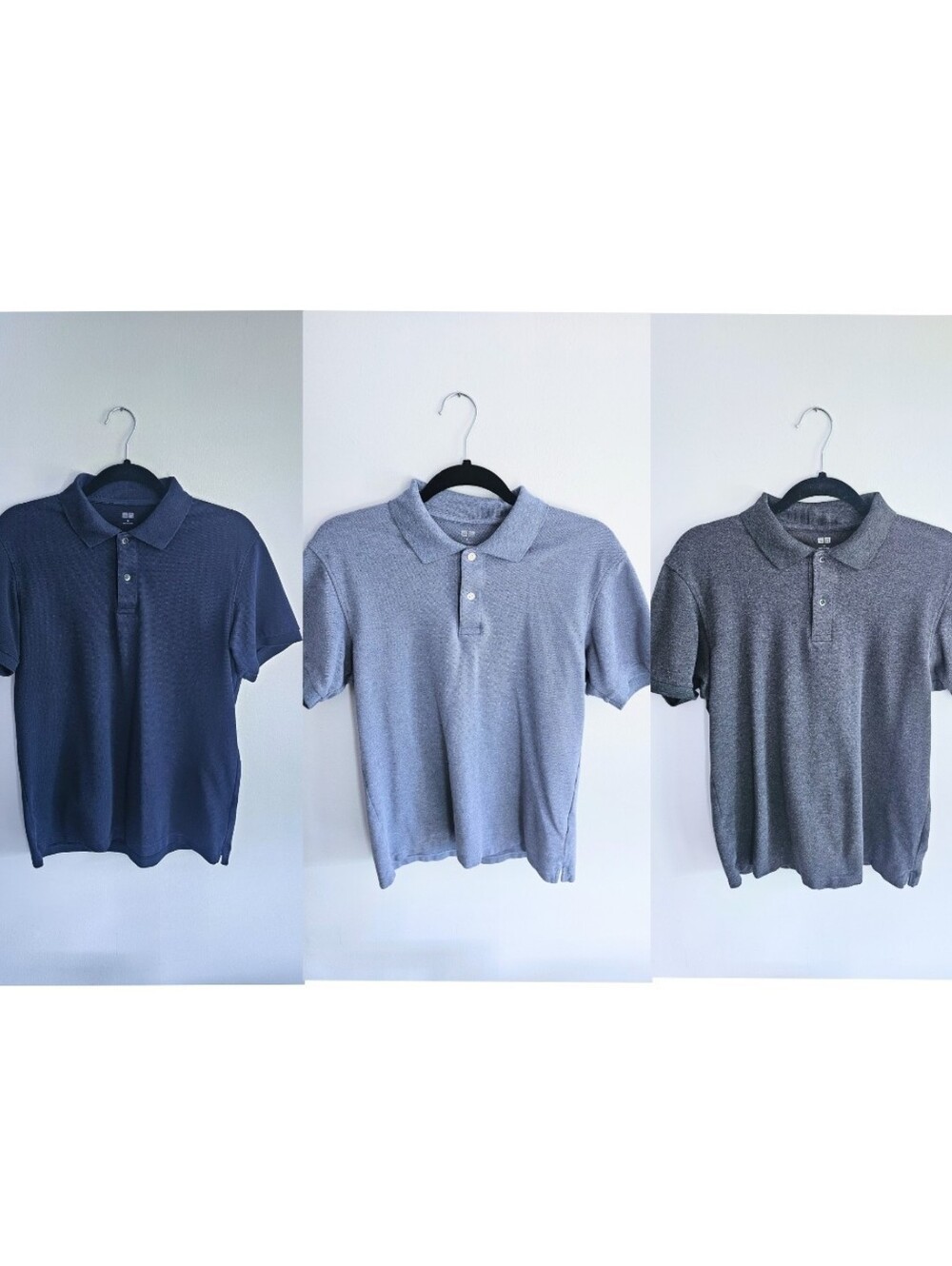 UNIQLO Men's Dry Pique Polo Shirts, Lot of 3, Size M